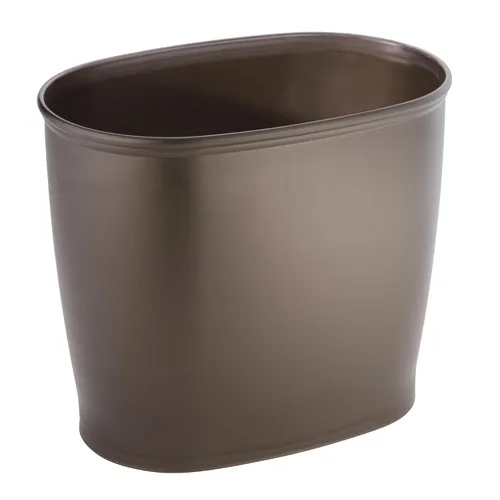 Miniatura 8 de iDesign - Cubo de basura delgado de plástico para baño, pequeño para dormitorio, oficina, escritorio, dormitorio, bronce Cubo de basura pequeño