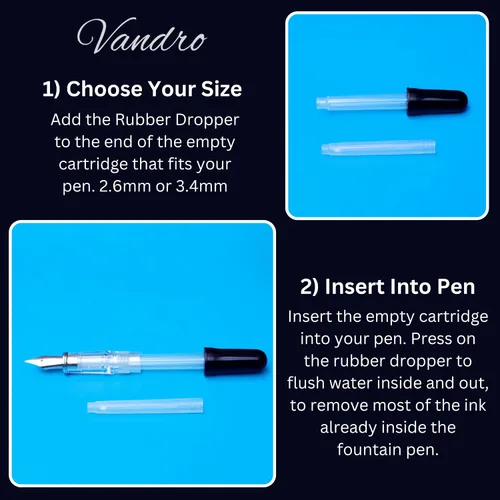 Miniatura 3 de Vandro Kit de limpieza de pluma estilográfica, solución de descarga de pluma estilográfica de alta potencia con accesorios