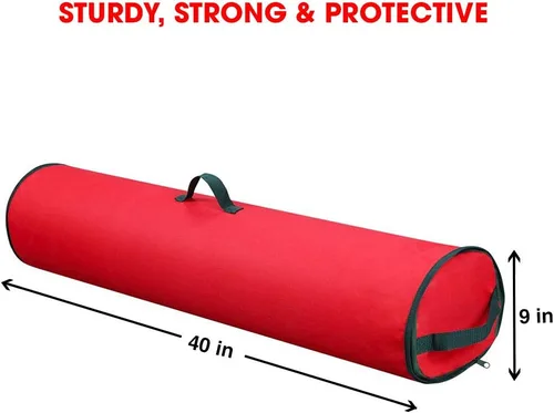 Miniatura 2 de Bolsa de almacenamiento de papel de regalo, organizador de papel de regalo debajo de la cama para almacenar múltiples rollos de papel de regalo, Rojo