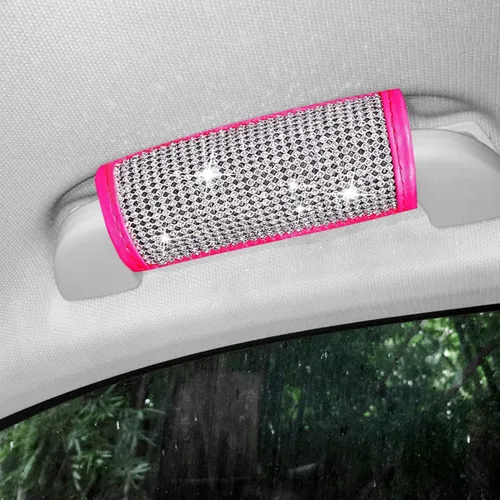 Miniatura 18 de Paquete de 2 fundas brillantes para manija de puerta de seguridad para automóviles, con cristales brillantes, almohadillas protectoras para manija