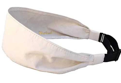 Miniatura 16 de Wardani, Diadema de cuero de 2.75 pulgadas de ancho, ajustable, elástica, suave y cómoda, fabricada en Estados Unidos con piel de cordero italiana