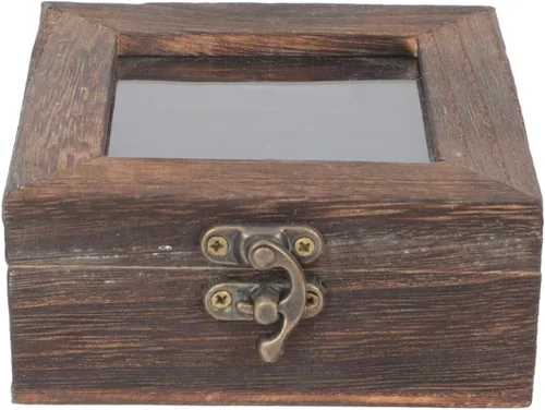 Cabilock Caja de colección para espécimen de mariposa con parte superior de acrílico, caja organizadora de joyas de mariposa con marco real,
