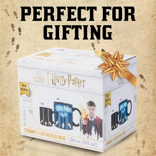 Miniatura 7 de Silver Buffalo Harry Potter Wand Reveal Heat Reveal - Taza de cerámica, 20 onzas Varita de Harry Potter
