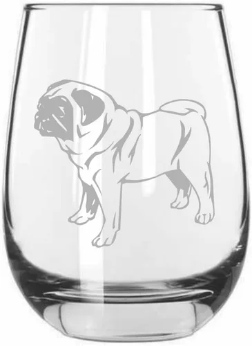 Miniatura 399 de Sakhalin Husky Dog - Copa de vino grabada personalizada de 15.25 onzas sin tallo