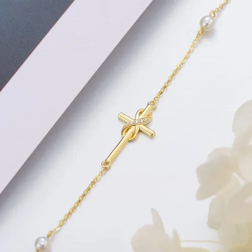 Miniatura 5 de Pulsera de oro de 14 quilates con dijes de oro real, joyería de Navidad, regalos para mujeres y niñas