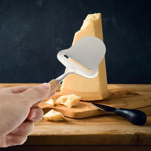 Miniatura 7 de Cortador de queso de acero inoxidable Plano Cuchillos de queso cortador de queso Servidor de afeitar con mango de madera para cocina