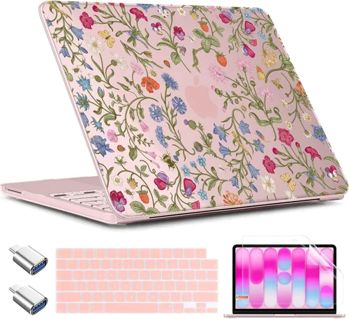 Miniatura 24 de TWOLSKOO Funda para MacBook Neo de 13 pulgadas 2026 A3404 A18 Pro Chip, carcasa rígida de plástico con adaptador tipo C, 2 fundas para cámara web