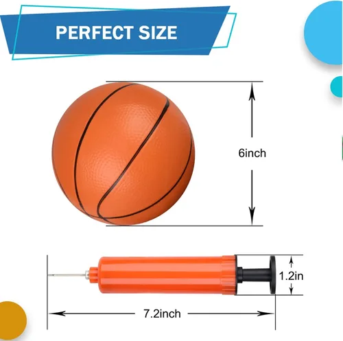 Miniatura 2 de Mini baloncesto de 6 pulgadas para mini aro de baloncesto, pelota de arena de playa para niños y adultos, apto para aro sobre la puerta, bolas