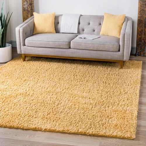 Miniatura 30 de Unique Loom Davos Shag Collection - Alfombra de área, color liso (4 pies 1 pulgada x 6 pies 1 pulgada, rectangular, color pimienta)