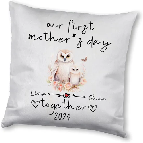 Miniatura 10 de Funda de almohada personalizada con diseño floral de búho, regalo para mamá, abuela, para ella