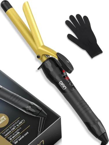 Miniatura 8 de DAN Technology Rizador de pelo de barril grande de 1 pulgada, rizador de pelo de cerámica turmalina con pantalla LCD (180 °F a 430 °F)