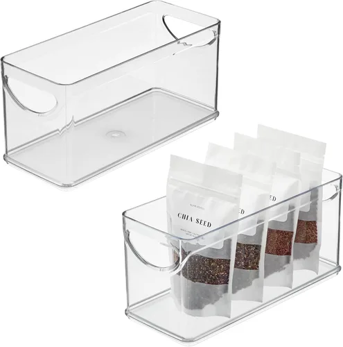 Miniatura 10 de iDesign - Contenedor de almacenamiento de plástico reciclado para armario y despensa con asas integradas, 10 x 4.25 x 5 pulgadas, contenedor