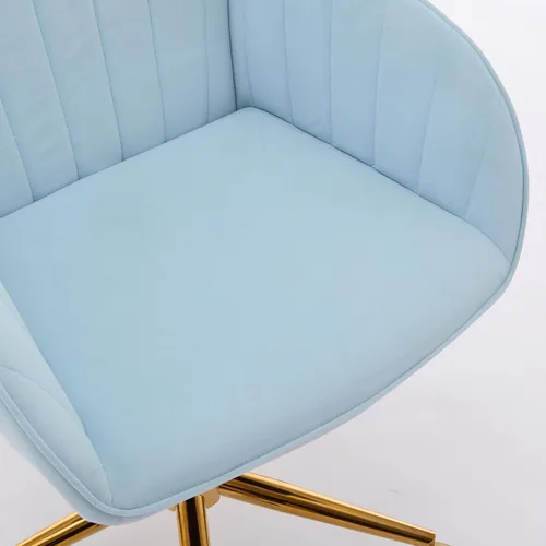 Miniatura 4 de Silla de oficina en casa de terciopelo con base dorada, cómoda y moderna silla de escritorio, silla giratoria ajustable para sala de estar