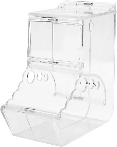 Miniatura 2 de Comedero para hámsters, dispensador automático de animales pequeños, acrílico transparente, recipiente de almacenamiento de alimentos para mascotas