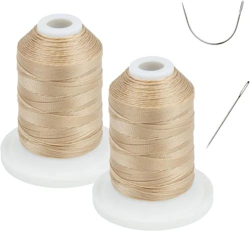 Miniatura 13 de Resistente a los rayos UV - Simthread 100% Poliéster Hilo Entrelazado Tex 69 (12wt) - 250 Yardas 1 Blanco 1 Negro