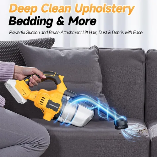 Miniatura 2 de Aspiradora de mano inalámbrica compatible con batería DeWalt de 20V, succión fuerte de 16000 Pa, 2 filtros HEPA y 4 boquillas, aspiradora portátil