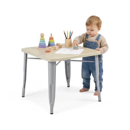 Miniatura 8 de Delta Children Mesa de juego infantil Bistro - Ideal para manualidades, hora de la merienda, educación en casa, tareas y más, Metal Aqua/Abedul