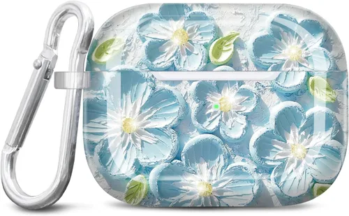 Miniatura 8 de Compatible con AirPods Pro 2019 / Airpods Pro de 2ª generación, diseño de mármol dorado brillante con purpurina, lindo protector completo de Azul
