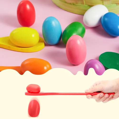 Miniatura 4 de JOYIN Juego de 24 piezas de huevos de Pascua y cuchara, juego de relevo de huevos de Pascua y cuchara, para 12 jugadores, juego de relevo de huevos