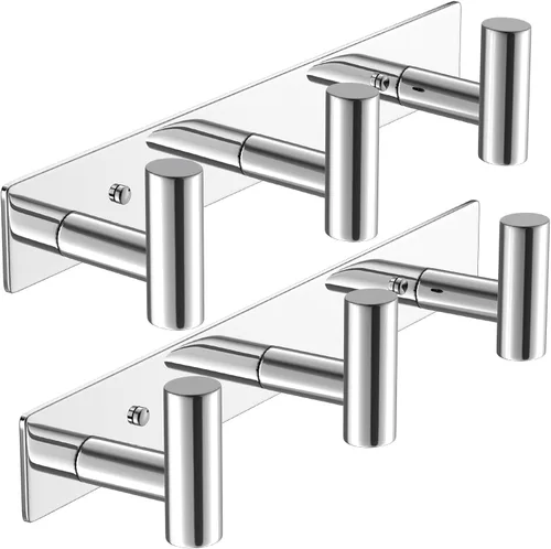 Miniatura 13 de VAEHOLD Ganchos de Pared para Abrigos Montados en Pared, Perchero con 6 Ganchos Dobles para Colgar Toalla Sombrero Abrigo Bata Bolsa Llave para Baño