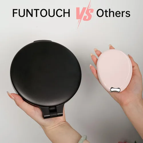 Miniatura 8 de FUNTOUCH Espejo de viaje con luz, espejo de maquillaje recargable 1X/10X con aumento, 7 pulgadas, doble cara, 3 modos de iluminación