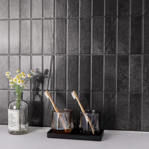 Azulejos autoadhesivos para despegar y pegar, diseño mate más grueso de 12 x 12 pulgadas, para despegar y pegar en muro de cocina (negro ceniza)