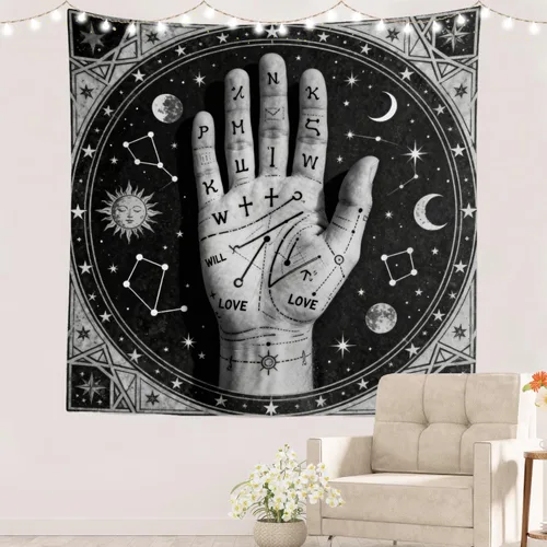 Miniatura 81 de Batmerry Tapiz de geometría sagrada, cubo de metatrones, tapete de pícnic de geometría sagrada, tapiz hippie trippy, arte de pared, decoración