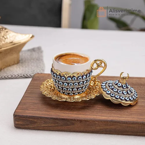 Miniatura 2 de Alisveristime Juego de tazas de café turco, auténtico café turco griego árabe con platillo (¡mejora tu experiencia de café ahora!) (1 unidad)