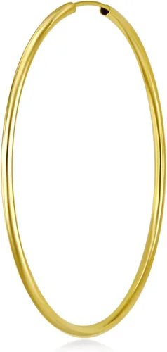 Miniatura 5 de Arete de aro de oro amarillo de 14 quilates de 2 mm de grosor, 9 diferentes tamaños disponibles.