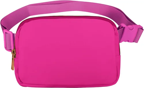 Miniatura 18 de VOROLO Riñonera para mujeres y hombres, bolsa cruzada, bolsa de cinturón con correa ajustable, Rosa, 5,6 pulg.