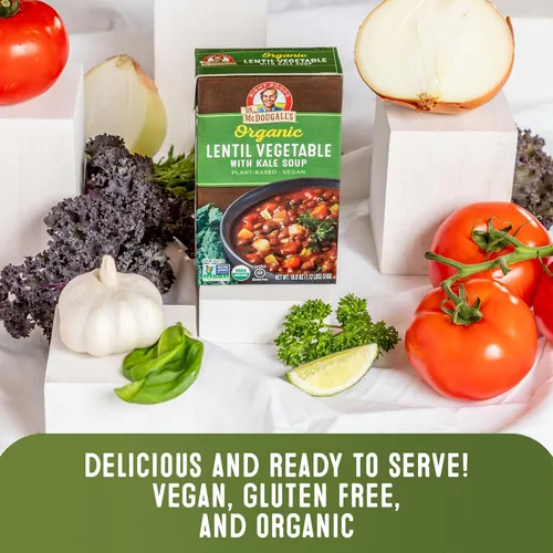 Miniatura 8 de Dr. McDougall's Right Foods Vegetales de lentejas orgánicas con sopa vegana de col rizada, 18 onzas (paquete de 6) sin gluten, USDA orgánico, sin