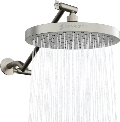 Miniatura 17 de SparkPod Cabezal de Ducha de Lluvia Redondo con Brazo de Extensión - Cabezal de Ducha de Altura Ajustable con Rendimiento de Alta Presión
