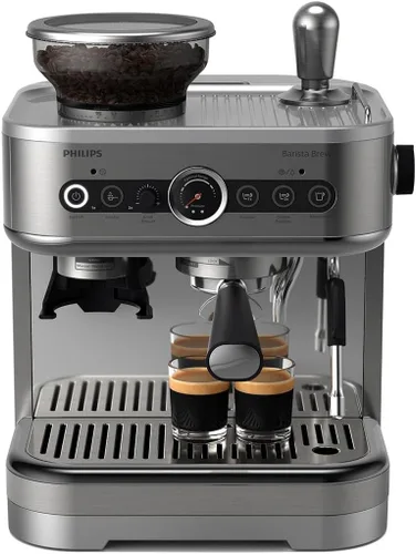Miniatura 7 de Máquina de Espresso Semi Automática PHILIPS Barista Brew - Botón para Espresso Simple y Doble + Americano, Contenedor Dual de 280g para Dos Tipos