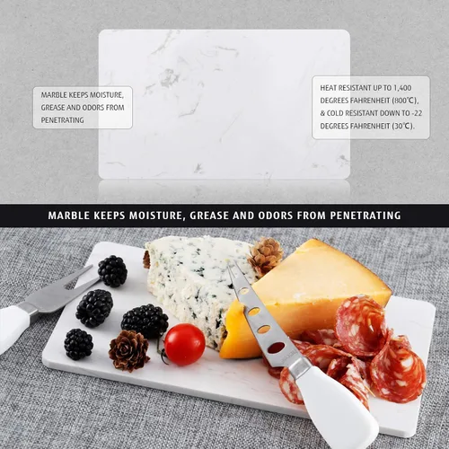 Miniatura 7 de hecef Juego de tablas de queso de madera de acacia, tabla grande para charcutería con juego de cuchillos de acero inoxidable, servidor de madera