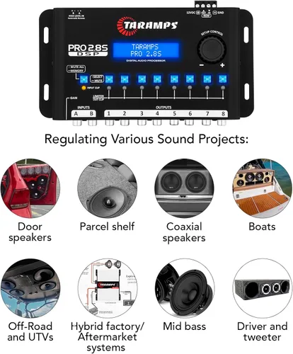 Miniatura 7 de Taramps Pro 2.8S Negro DSP Crossover Procesador de Señal de Audio Digital Completa y Ecualizador con secuenciador de 15 bandas de ecualización