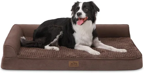 Miniatura 13 de COZY KISS Cama ortopédica para perros de tamaño mediano y pequeño, cama de jaula para perros, cama en forma de L con parte inferior antideslizante