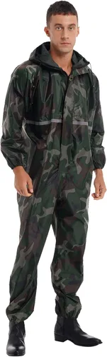 Miniatura 3 de Hularka Traje de lluvia ligero de una pieza para hombre, impermeable, resistente al viento, traje de lluvia reflectante