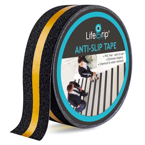 Miniatura 29 de Lifegrip - Cinta de tracción antideslizante, 4 pulgadas x 38 pies, mejor agarre, fricción, adhesivo abrasivo para escaleras, peldaños de pisada