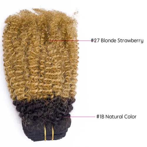 Miniatura 5 de Loxxy Afro rizado extensiones de clip grueso 100 % virgen Remy cabello humano 4B 4C negro natural 7 piezas con 17 clips 4.23 onzas/120 g por juego