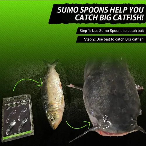 Miniatura 3 de Cuchara Sumo – Cuchara de cebo para pesca de gato, bajo blanco, lubina rayada y otros peces cebo, 1 5/8 pulgadas