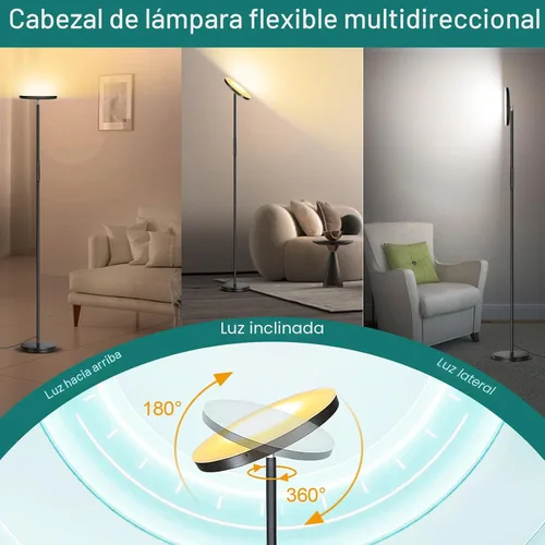 Miniatura 5 de Lámpara de pie, mejorada, 40 W, 4000 lúmenes, súper brillante, lámpara de pie LED para sala de estar, temperatura de color regulable continua 40W