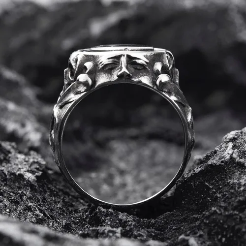 Miniatura 4 de Anillos de calavera para hombre, de acero inoxidable, anillo gótico de motociclista, joyería para hombres y niños, tallas 7-13