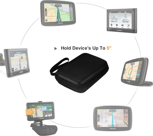 Miniatura 2 de MoKo Funda de transporte GPS de 5 pulgadas, bolsa protectora portátil para navegador GPS de coche, Garmin/Tomtom/Magellan con pantalla de 5