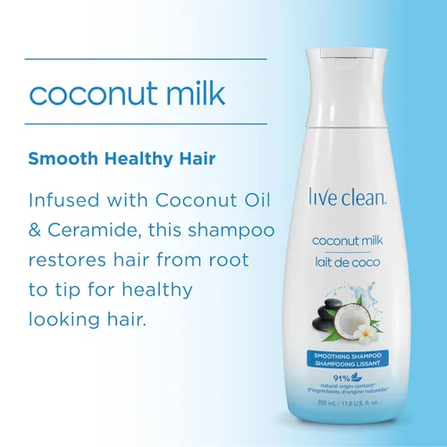 Miniatura 5 de Live Clean Champú, leche de coco hidratante, 12 onzas