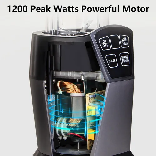 Miniatura 5 de Liebe&Lecker Batidora Bullet con 1200 W de pico de vatios, potente batidora de batidos, tecnología inteligente, mezcla de frutas congeladas