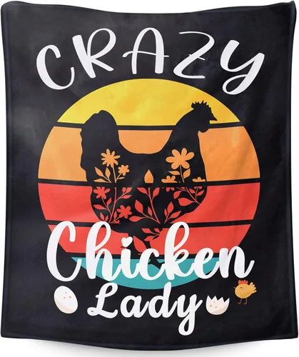 Miniatura 9 de Manta de pollo para regalo, 40 x 30 pulgadas, bonita manta para niñas y mujeres, mantas negras suaves y peludas para regazo y silla