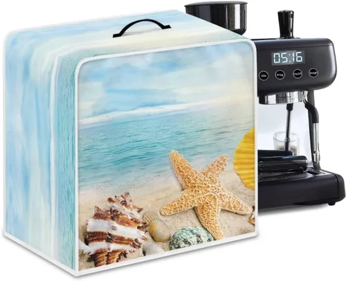 Miniatura 31 de Funda para cafetera, poliéster, azul, se adapta a la mayoría de máquinas de café estándar, protector resistente al polvo, huellas dactilares