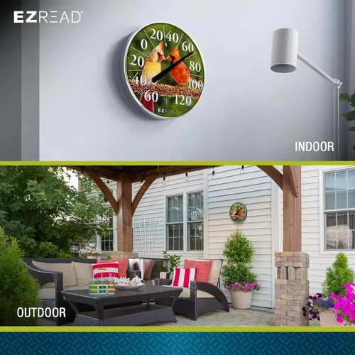 Miniatura 7 de EZREAD - Termómetro de esfera colgante 840-1211, termómetros meteorológicos para uso en interiores y exteriores, gran diámetro de 12.5 pulgadas