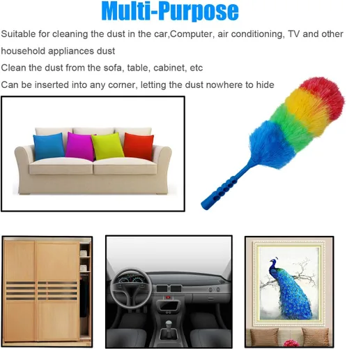 Miniatura 5 de Paquete de 3 plumeros estáticos de 19 pulgadas con cabezal beandable y lavable, más fibras, cabeza más grande, menos pérdida de fibra
