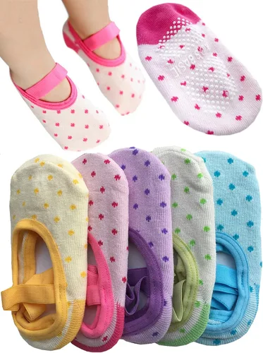 Miniatura 2 de Monochef Calcetines para bebé niña de regalo: 6 pares de calcetines Mary Jane con agarre antideslizante para 12-30 meses